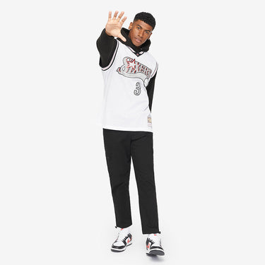 Philadelphia 76ers Allen Iverson 2000 Cracked Cement Swingman Jersey - Back View - Jersey Zone