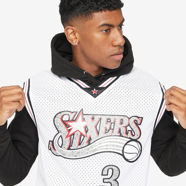 Philadelphia 76ers Allen Iverson 2000 Cracked Cement Swingman Jersey - View 4 - Jersey Zone
