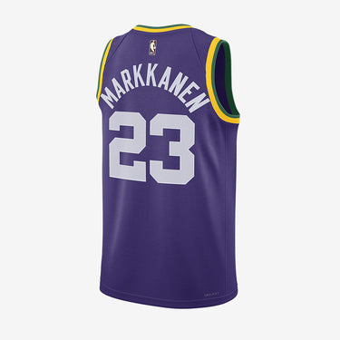 Utah Jazz Lauri Markkanen Dri-FIT Swingman HWC 2023 Jersey - Back View - Jersey Zone