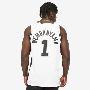 San Antonio Spurs Victor Wembanyama Association Edition Dri-FIT Swingman 2023/24 Jersey - Fabric and Crest Detail - Jersey Zone