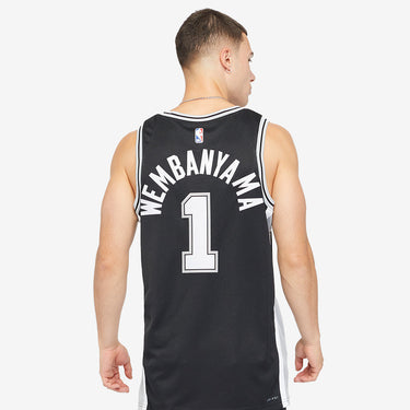 San Antonio Spurs Victor Wembanyama Dri-FIT Swingman 2023/24 Icon Jersey - Fabric and Crest Detail - Jersey Zone