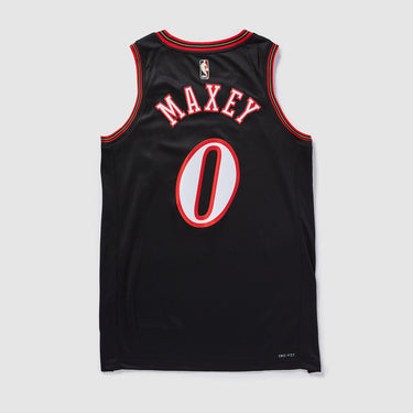 Philadelphia 76ers Tyrese Maxey 2025 Hardwood Classics Swingman Jersey - Back View - Jersey Zone