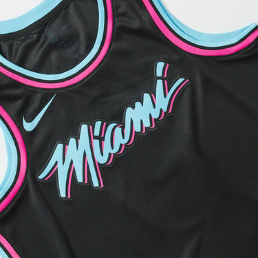 Miami Heat 2025 City Edition Swingman Jersey - Fabric and Crest Detail - Jersey Zone