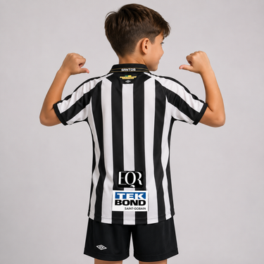 Santos Away 25/26 Kids Kit (With Sponsor) - Back View - Jersey Zone
