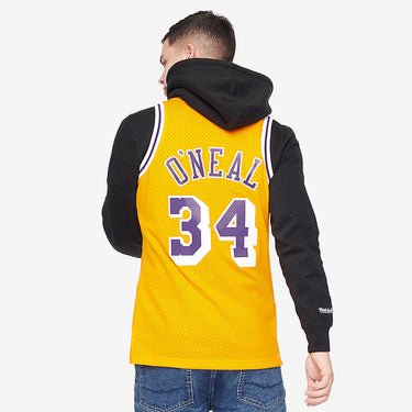 Los Angeles Lakers Shaquille O'Neal Swingman Jersey - Fabric and Crest Detail - Jersey Zone