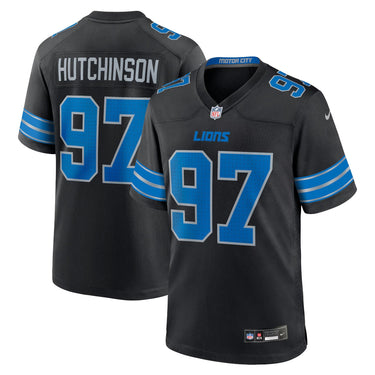 Detroit Lions Aidan Hutchinson Game Jersey Blue - View 11 - Jersey Zone