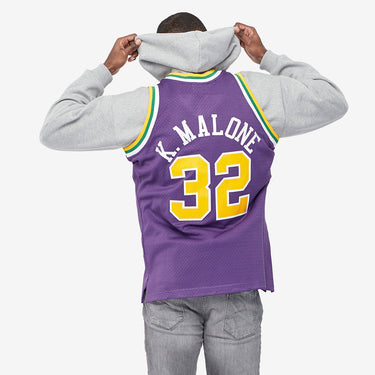 Utah Jazz Karl Malone Swingman Jersey - Fabric and Crest Detail - Jersey Zone