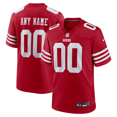 San Francisco 49ers Custom Game Jersey Scarlet - View 10 - Jersey Zone