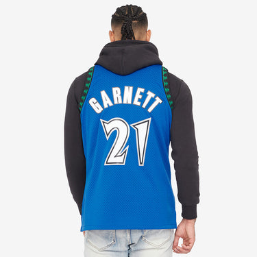 Minnesota Timberwolves Kevin Garnett Swingman Jersey - Fabric and Crest Detail - Jersey Zone