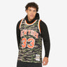 New York Knicks Patrick Ewing 91 Tiger Camo Swingman Jersey - Front View - Jersey Zone