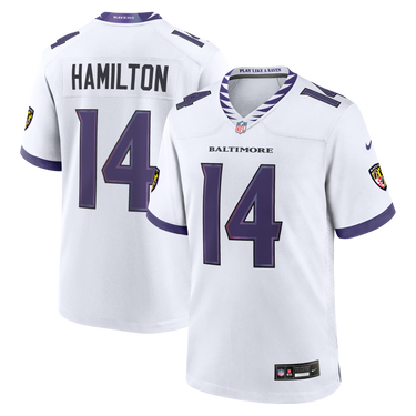 Baltimore Ravens Kyle Hamilton Game Jersey White - View 15 - Jersey Zone