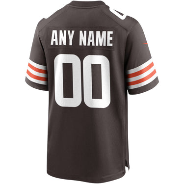 Cleveland Browns Custom Game Jersey - Brown - Fabric and Crest Detail - Jersey Zone