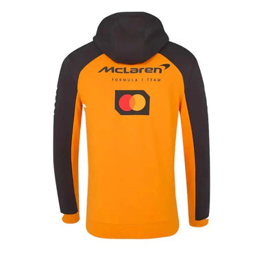 McLaren Team Hooded Sweat Jacket 2025 001-F1 - Fabric and Crest Detail - Jersey Zone