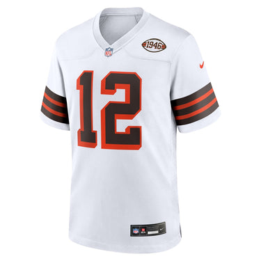 Shedeur Sanders Cleveland Browns 2025 Draft 2nd Alternate Game Jersey - White - Back View - Jersey Zone