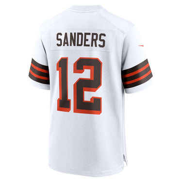 Cleveland Browns Shedeur Sanders Authentic 2025 NFL Draft 2nd Alternate Game Jersey - White - Fabric and Crest Detail - Jersey Zone