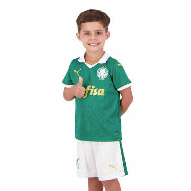 Palmeiras Home 24/25 Kids Kit - Fabric and Crest Detail - Jersey Zone