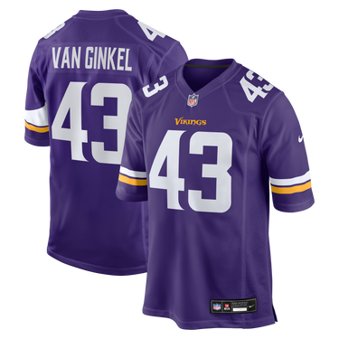 Minnesota Vikings Andrew Van Ginkel Game Jersey Purple - View 10 - Jersey Zone