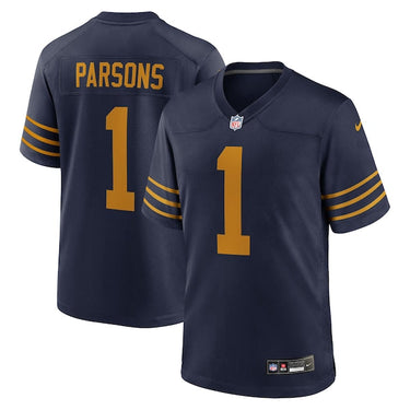 Green Bay Packers Micah Parsons Game Jersey Navy - View 8 - Jersey Zone