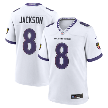 Baltimore Ravens Lamar Jackson Game Jersey White - View 16 - Jersey Zone