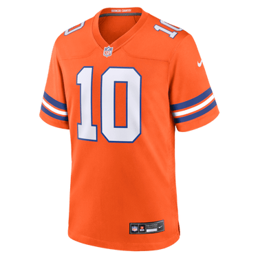 Denver Broncos Bo Nix Mile High Collection 1977 Throwback Game Jersey Orange - View 7 - Jersey Zone