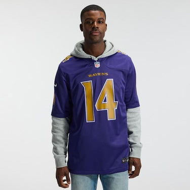 Baltimore Ravens Kyle Hamilton Alternate Game Jersey Purple - Fabric and Crest Detail - Jersey Zone