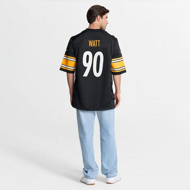 Pittsburgh Steelers T.J. Watt Game Jersey Black - View 9 - Jersey Zone