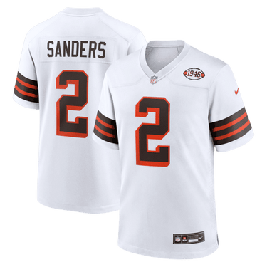 Cleveland Browns Shedeur Sanders Alternate Game Jersey White - Back View - Jersey Zone