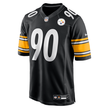 Pittsburgh Steelers T.J. Watt Game Jersey Black - Fabric and Crest Detail - Jersey Zone
