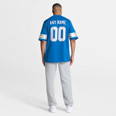Detroit Lions Custom Game Jersey Blue - View 9 - Jersey Zone