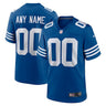 Indianapolis Colts Alternate Custom Game Jersey Royal - Front View - Jersey Zone