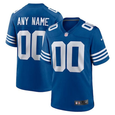 Indianapolis Colts Alternate Custom Game Jersey Royal - Front View - Jersey Zone