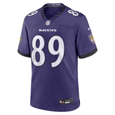 Baltimore Ravens Mark Andrews Game Jersey Purple - Fabric and Crest Detail - Jersey Zone