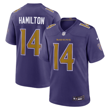 Baltimore Ravens Kyle Hamilton Alternate Game Jersey Purple - Front View - Jersey Zone