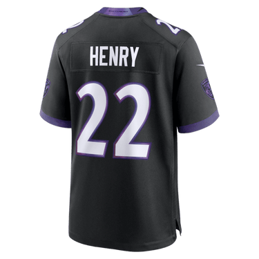 Baltimore Ravens Derrick Henry Alternate Game Jersey Black - View 8 - Jersey Zone