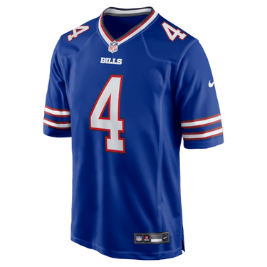 Buffalo Bills James Cook III Game Jersey Royal - Fabric and Crest Detail - Jersey Zone