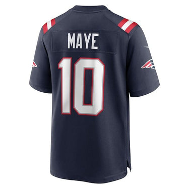 New England Patriots Drake Maye Game Jersey Navy - View 4 - Jersey Zone