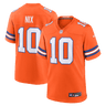 Denver Broncos Bo Nix Mile High Collection 1977 Throwback Game Jersey Orange - Front View - Jersey Zone
