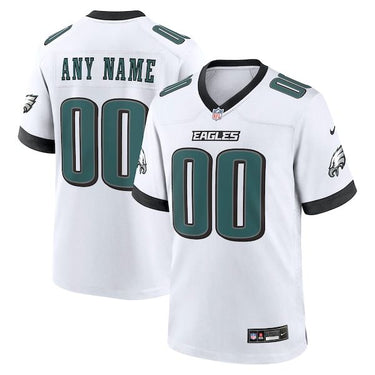 Philadelphia Eagles Custom Game Jersey White - Front View - Jersey Zone