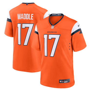 Denver Broncos Jaylen Waddle Game Jersey Orange - Front View - Jersey Zone