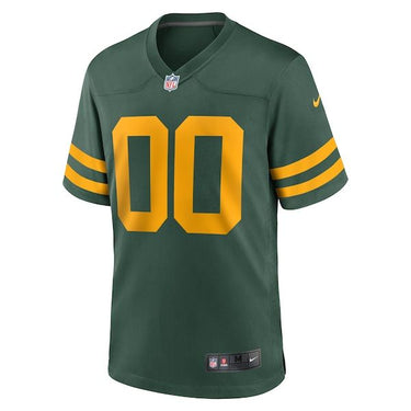 Green Bay Packers Alternate Custom Jersey Green - Fabric and Crest Detail - Jersey Zone