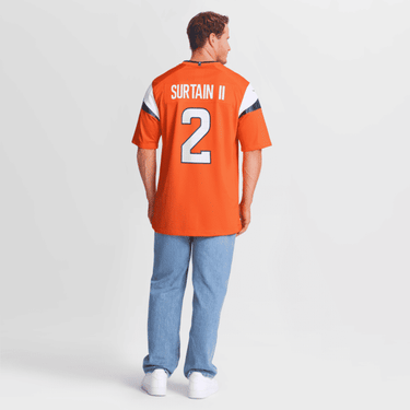 Denver Broncos Patrick Surtain II Team Game Jersey Orange - View 9 - Jersey Zone