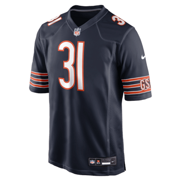 Chicago Bears Dillon Thieneman 2026 NFL Draft Game Jersey Navy - Fabric and Crest Detail - Jersey Zone