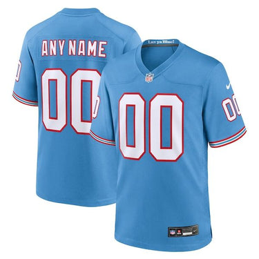 Tennessee Titans Throwback Custom Game Jersey Light Blue - Front View - Jersey Zone