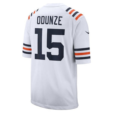 Chicago Bears Rome Odunze Alternate Game Jersey White - View 4 - Jersey Zone
