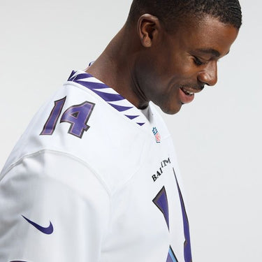 Baltimore Ravens Kyle Hamilton Game Jersey White - View 11 - Jersey Zone
