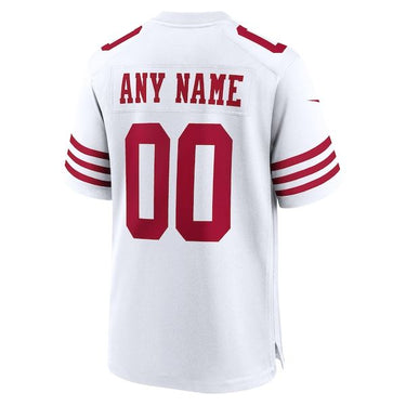 San Francisco 49ers Custom Game Jersey White - View 4 - Jersey Zone