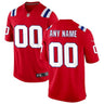 New England Patriots Alternate Custom Jersey Red - Front View - Jersey Zone