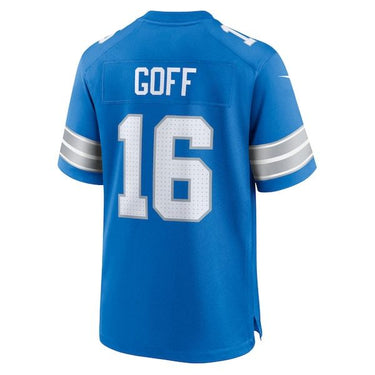 Detroit Lions Jared Goff Game Jersey Blue - View 8 - Jersey Zone