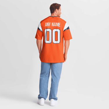 Denver Broncos Custom Game Jersey Orange - View 9 - Jersey Zone
