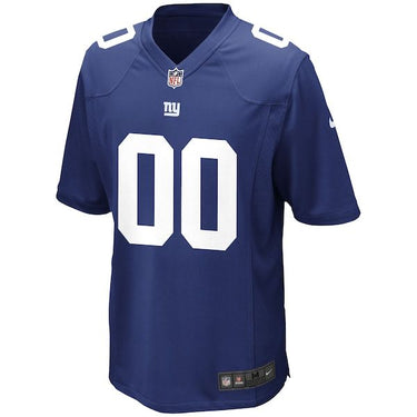 New York Giants Custom Game Jersey Royal - Fabric and Crest Detail - Jersey Zone